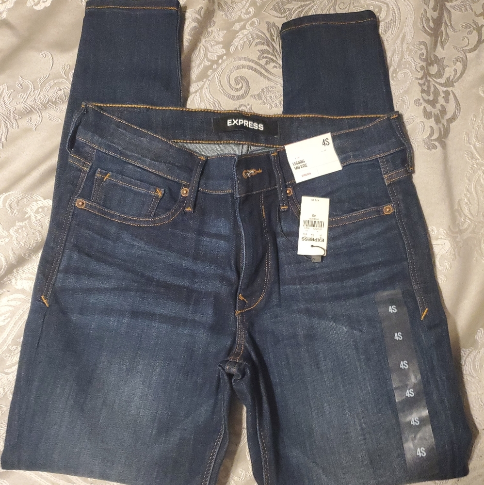 Express mid rise denim legging